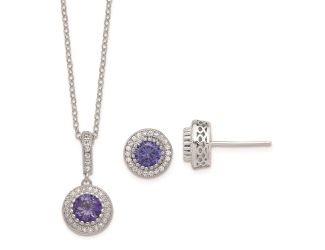 Sterling Silver Bluish CZ Necklace