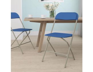 Folding Chair - Blue Plastic  650LB Weight Capacity - Event Chair