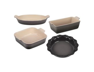 4pc Heritage Stoneware Bakeware Set Oyster
