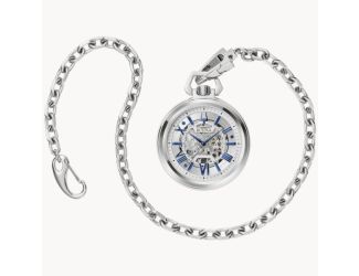 Sutton Silver-Tone Stainless Steel Automatic Pocket Watch Silver-White Dial