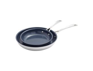 Clad CFX 2pc Stainless Steel Nonstick Ceramic Fry Pan Set