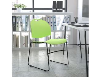 Green Ultra-Compact School Stack Chair - Office Guest Chair/Student Chair