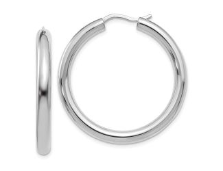 Sterling Silver Rhodium-plated 3.5mm Tube Earrings