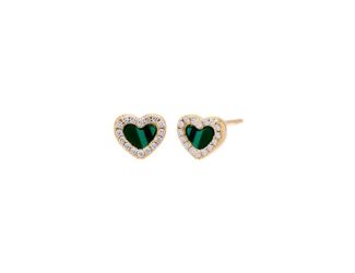 Pave Tiny Colored Gemstone Stud Earring Size 6MMx7MM