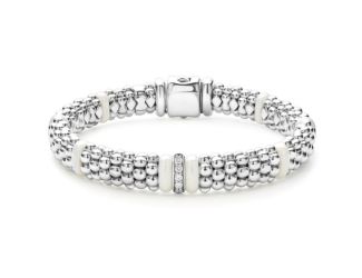Single Station Diamond Caviar Bracelet Size 7