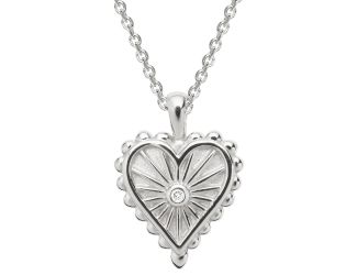 Diamond Starburst Heart Necklace