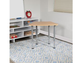 Hex Natural Collaborative Adjustable Student Desk - Home and Classroom