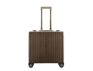 Aleon 17" Wheeled Aluminum Hardside Business Briefcase (Champagne) Brown