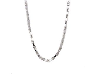Silver Plated Oversized Box Chain Necklace