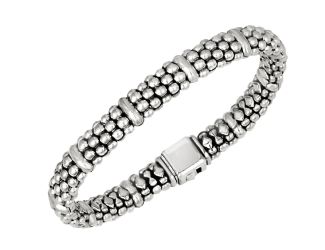 Signature Caviar Oval Bracelet with Ster Size Medium