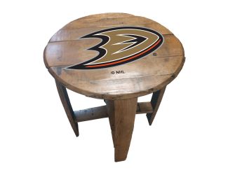 Anaheim Ducks Oak Barrel Table
