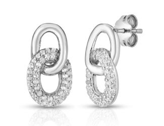 White Topaz Chain Link Drop Earrings