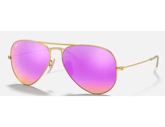 Ray-Ban Aviator Flash Unisex Sunglasses Polarize Size 58
