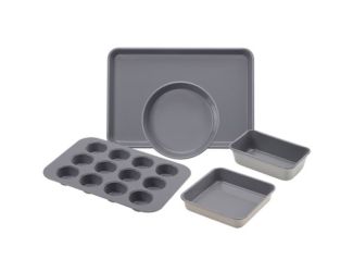 5pc Ceramic Nonstick Bakeware Set Cream