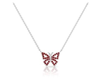 Red Butterfly Pendant Necklace