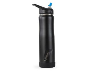 THE SUMMIT -  24oz Stainless Steel Insulated Straw Water Bottle in Black Shadow