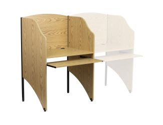Starter Study Carrel in Oak Finish - School Furniture - Computer Carrel