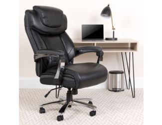 Big & Tall 500 lb. Rated Brown LeatherSoft Ergonomic Chair w/Adjustable Headrest