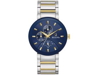 Men's Modern Futuro Stainless Steel Bracelet watch, Blue dial