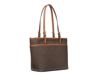 Winston Medium Top Zip Pocket Tote Bag - Brown/Acorn