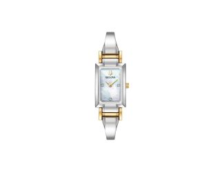 Ladies Classic Two-Tone SS Tank Watch Mother-of-Peral Dial