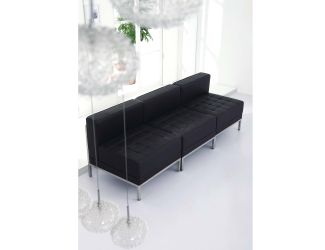 Contemporary Black LeatherSoft Middle Chair - Reception &Home Office Chair