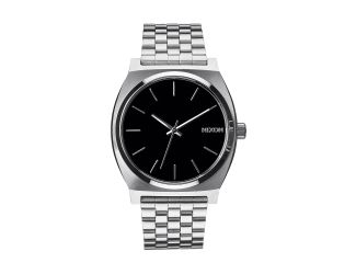 Men's Time Teller Silver-Tone Stainless Steel Watch Black Dial