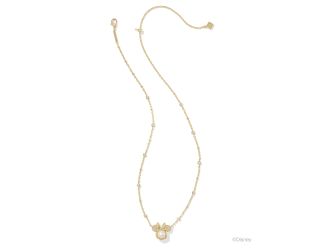 Disney Gold Minnie Mouse Short Pendant Necklace in Freshwater Cultured Pearl