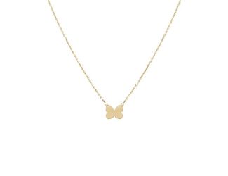 Butterfly Pendant Necklace 14K Size 18"