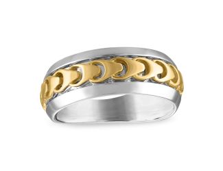 Bulova Link Two-tone 14K Gold-plated Sterling Silver Ring, 12