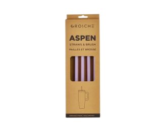 GROSCHE Aspen 40 oz 5 pack spare plastic straws - Lavender