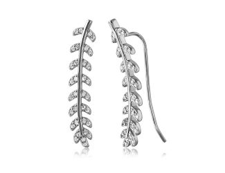 PARIKHS Rhodium Plated Climbing Vine Earring in 925 Sterling Silver