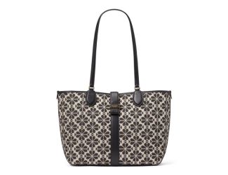 Spade Flower Jacquard Medium Open Tote - Sand Multi