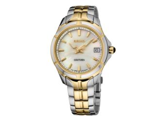 Ladies' Coutura Gold & Silver-Tone Stainless Steel Watch MOP Dial