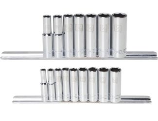 16pc 1/4-Inch Drive Deep Well Socket Set - SAE & Metric