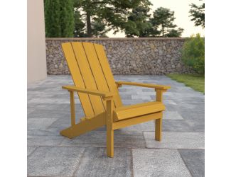 Outdoor Yellow All-Weather Poly Resin Wood Adirondack Chair