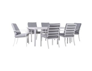 Greyson 7-Piece Dining Set with 6 Padded Dining Chairs and 72-in. x 40-in. Slat-Top Table