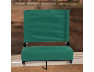 500 lb. Rated Lightweight Stadium Chair-Handle-Padded Seat, Hunter Green
