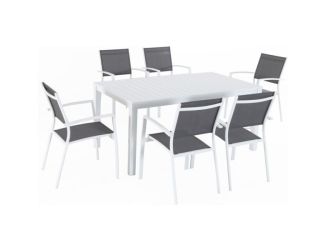 Harper 7-Piece Outdoor Dining Set with 6 Sling Chairs and a 63" x 35" Dining Table