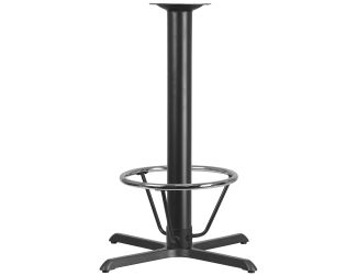 33" x 33" Restaurant Table X-Base with 4" Dia. Bar Height Column & Foot Ring