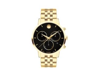 Men's Museum Classic Chronograph Gold-Tone Stainless Steel Watch Black Dial