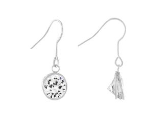 CZ Bezel Solitaire Dangle Earrings