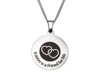 Joyful Sentiments A Sister is a Friend Pendant Necklace