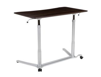Merritt Sit/Stand Computer Desk: Dark Wood Grain