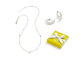Davie Necklace & Davie Huggie Earrings