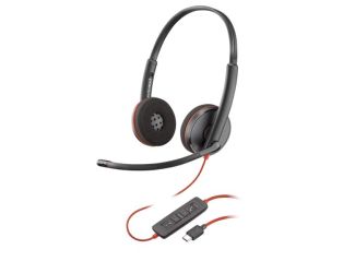 Poly Blackwire 3220 Stereo USB-C Headset + USB-C/A Adapter