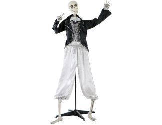 Life-Size Skeleton Groom Prop with Lights and Sound, Indoor/Covered Outdoor Halloween Decoration
