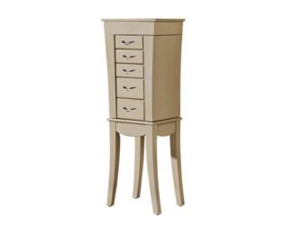 French Country Jewelry Armoire - Antique White