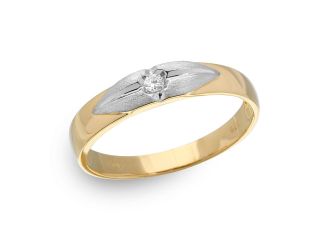 PARIKHS Men's Gold Plated, Rhodium Matte Finish Eternity B, Ring with CZ in 925 Sterling Silver-10