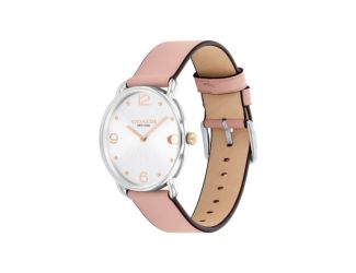 Ladies' Elliot Silver & Blush Leather Strap Watch Silver Dial